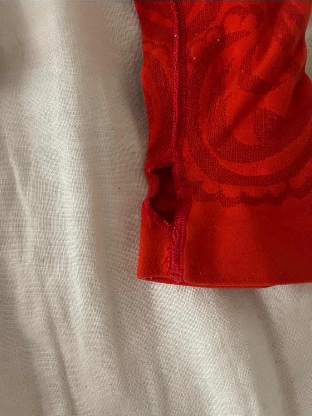 Athleta Long Sleeve Red Performance Tee - Picture 4 of 4